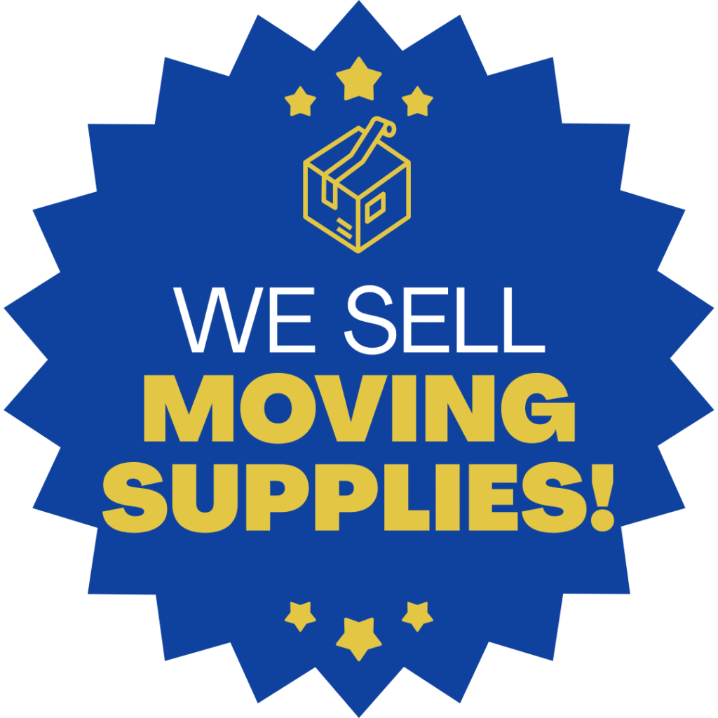 "We sell moving supplies" badge